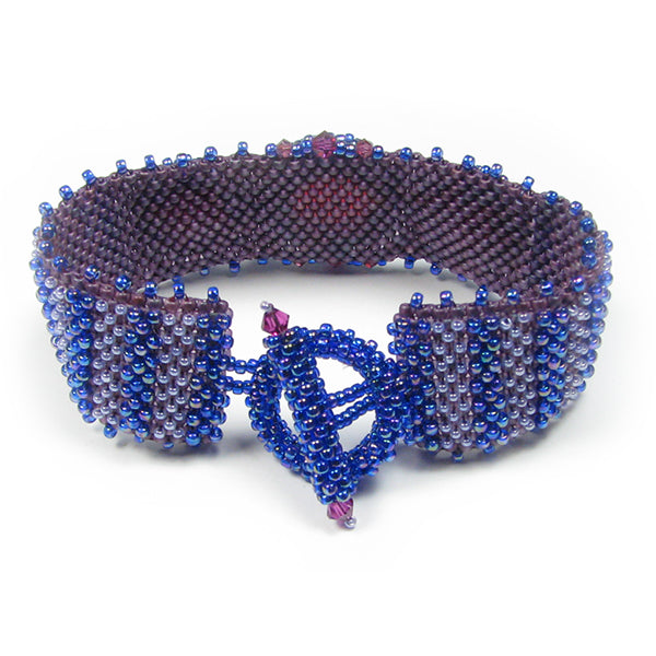 Blueberry Hill Bead Weaving Bracelet PDF Digital Download Pattern