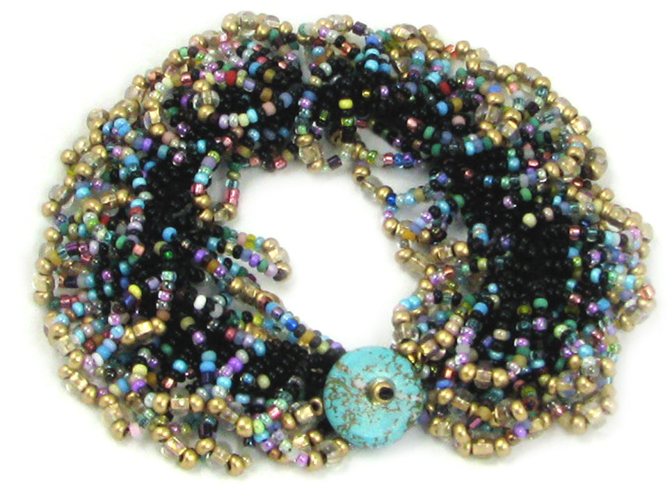 Carnivale Chain Stitch Crochet bracelet free PDF pattern