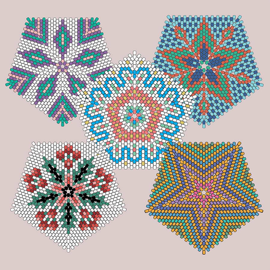 Star Pentagram Ornament Frame for peyote stitch