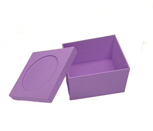 Square box with round opening for beading, embroidery, needlepoint, your photo, quick finishing