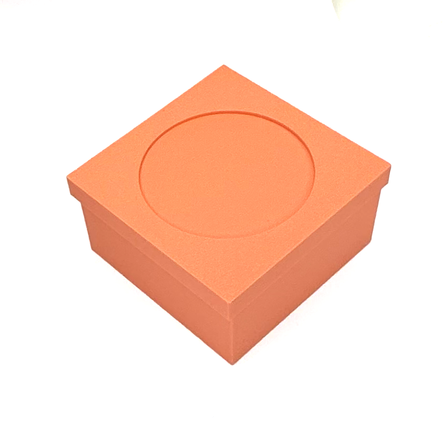 Square box with round opening for beading, embroidery, needlepoint, your photo, quick finishing