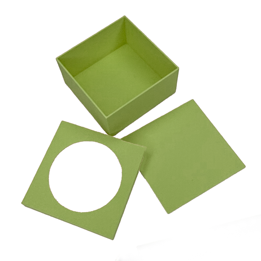 Square box with round opening for beading, embroidery, needlepoint, your photo, quick finishing