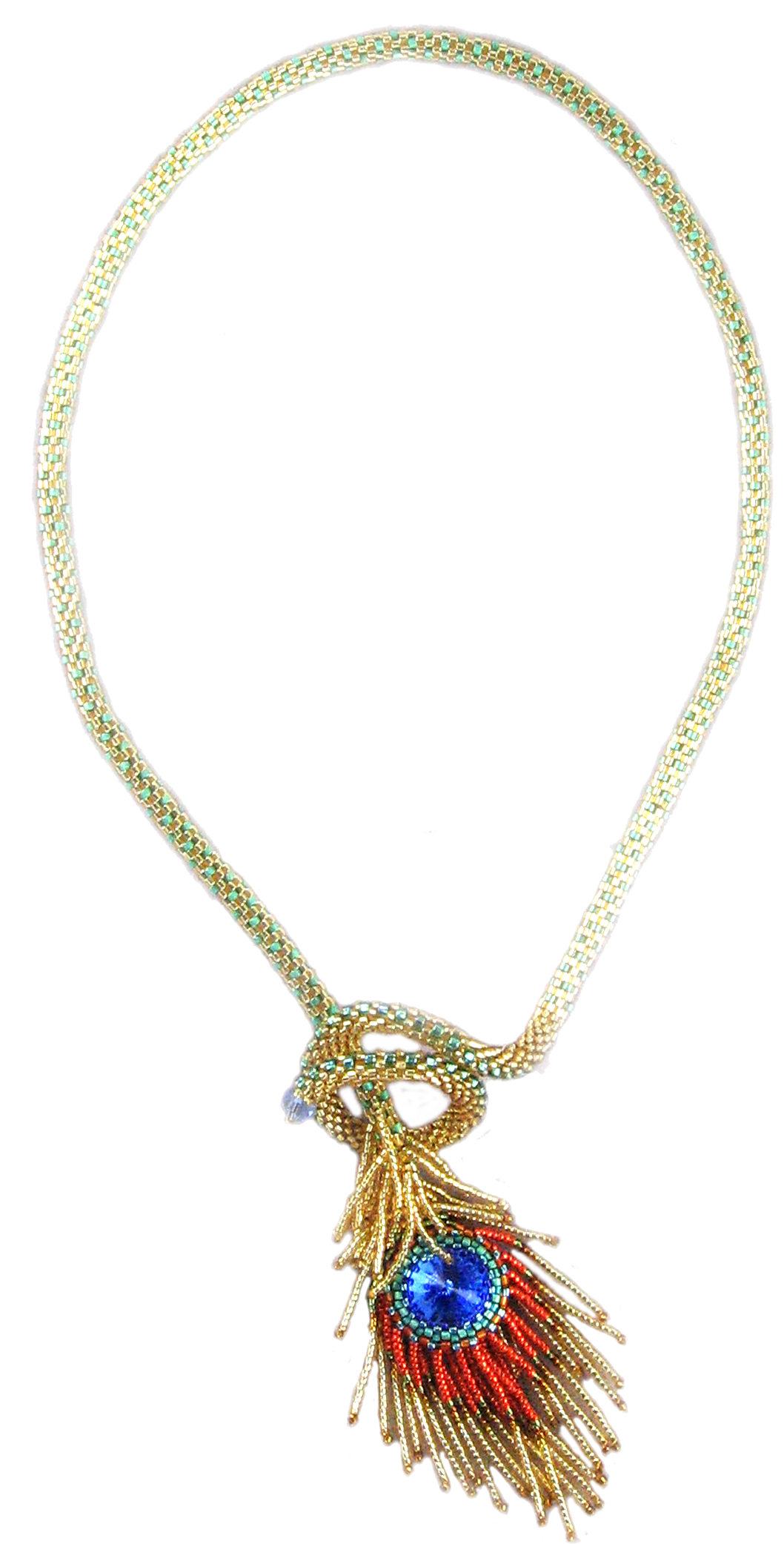 Peacock Feather Necklace PDF Pattern