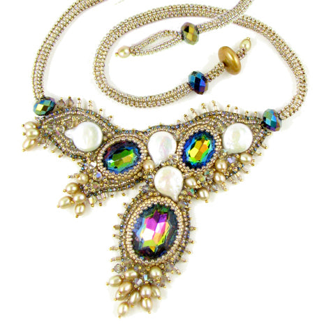 Camille Bead Embroidery Necklace PDF Download Pattern