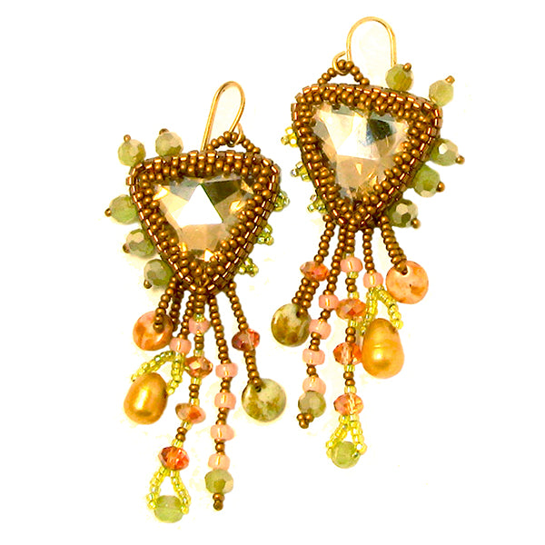 Celestia Triangle Bezel earrings PDF Digital Download Pattern