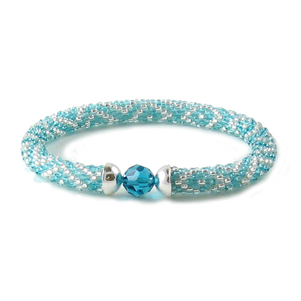 Bead Crochet Kit Crystal Circlet, aqua, olivine, erinite, or amethyst