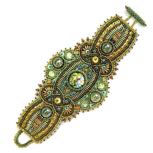 Cuartha Olive Bead Embroidery Bracelet Kit