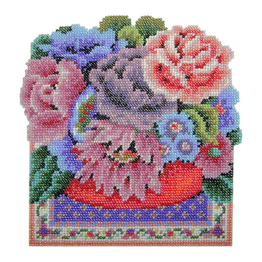 Flower Basket Beaded Needlepoint Cross Stitch PDF Digital Download Pattern