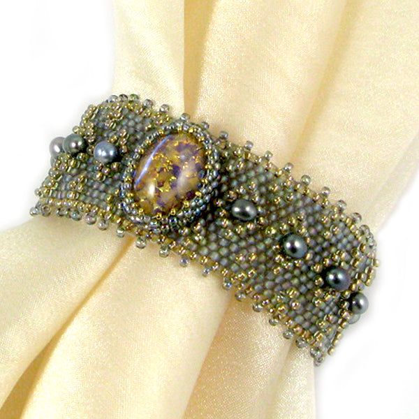 Gossamer Bracelet Bead Weaving instant Download PDF Pattern, peyote stitch