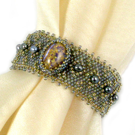 Gossamer Bracelet Bead Weaving instant Download PDF Pattern, peyote stitch