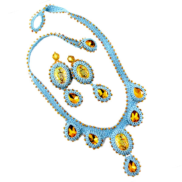 Ice on Fire Bead Crochet necklace/earrings PDF Digital Download Pattern