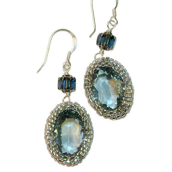 Indian Sapphire Earrings Bead Weaving PDF Download Pattern