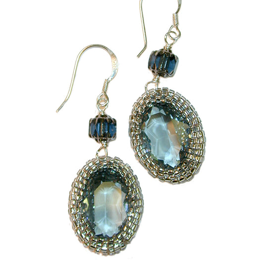 Indian Sapphire Earrings Bead Weaving PDF Download Pattern