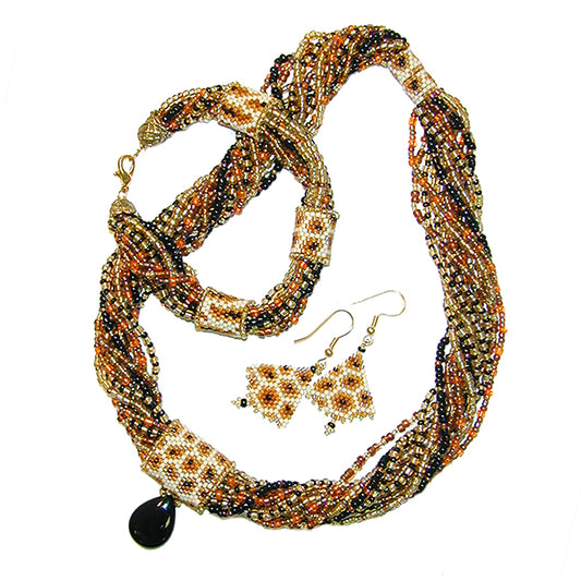 Leopard Necklace Bracelet Earrings Bead Weaving PDF Digital Dowload Pattern