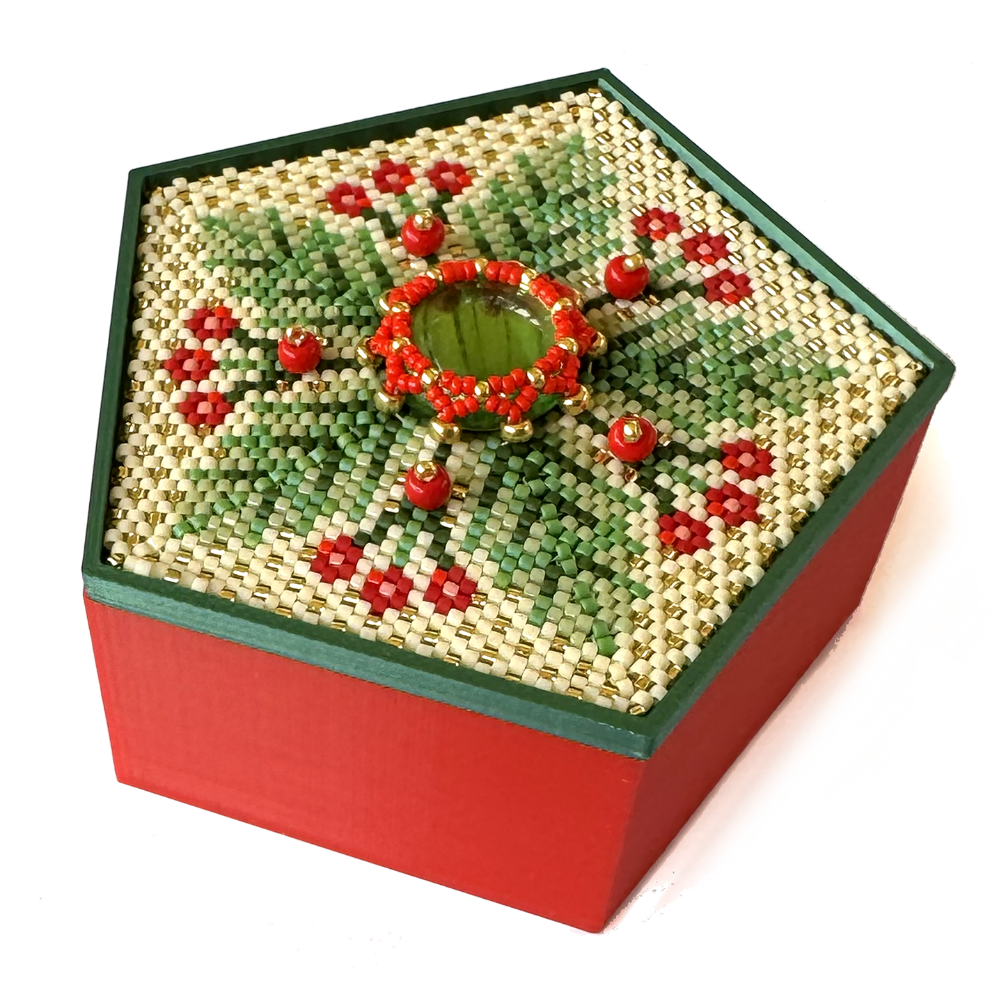 Holly Beaded Pentagon Box Kit