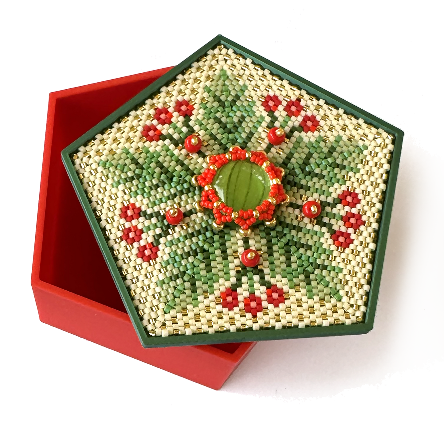 Holly Beaded Pentagon Box Kit