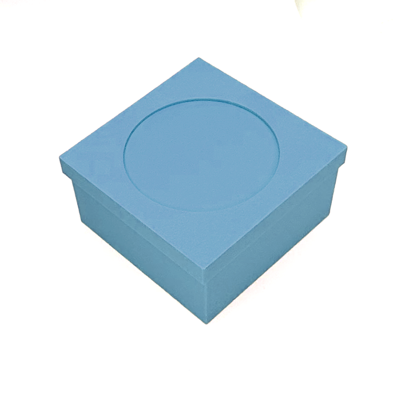Square box with round opening for beading, embroidery, needlepoint, your photo, quick finishing