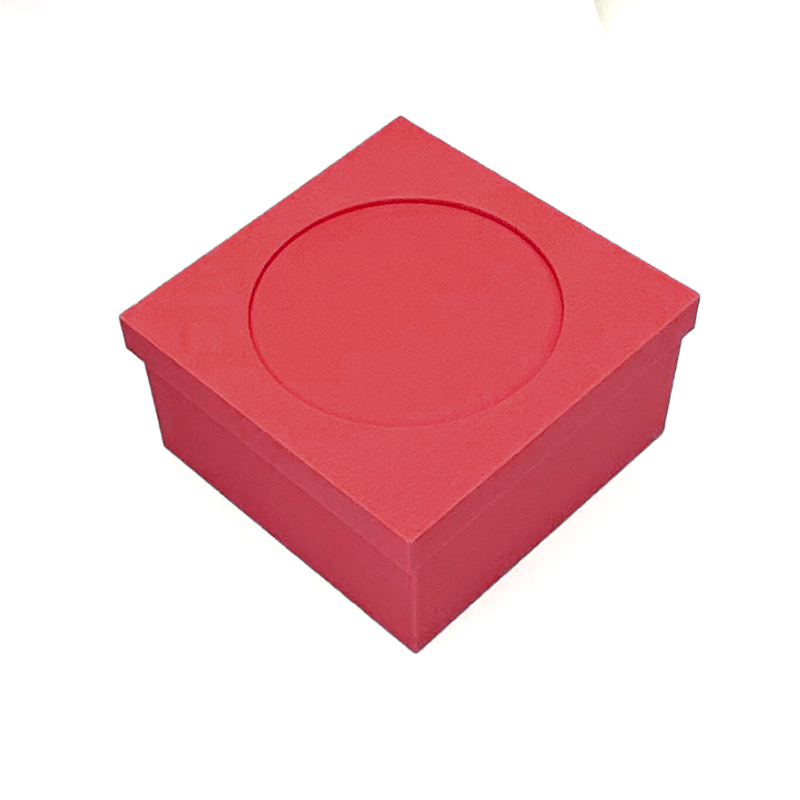 Square box with round opening for beading, embroidery, needlepoint, your photo, quick finishing