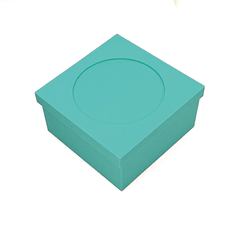 Square box with round opening for beading, embroidery, needlepoint, your photo, quick finishing