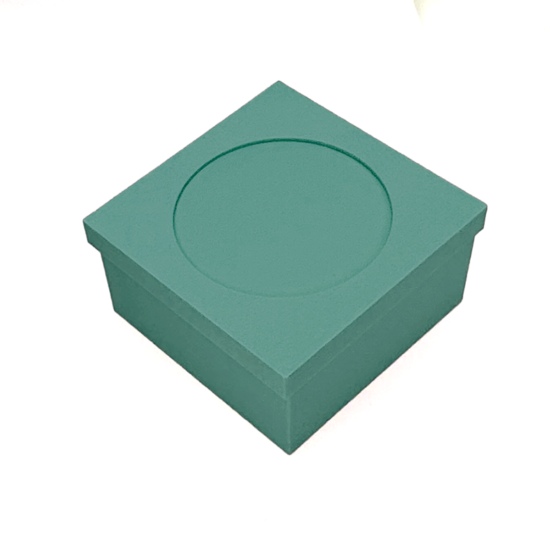 Square box with round opening for beading, embroidery, needlepoint, your photo, quick finishing