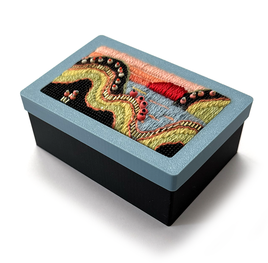 Sunset Box Kit with Beaded Needlepoint Lid