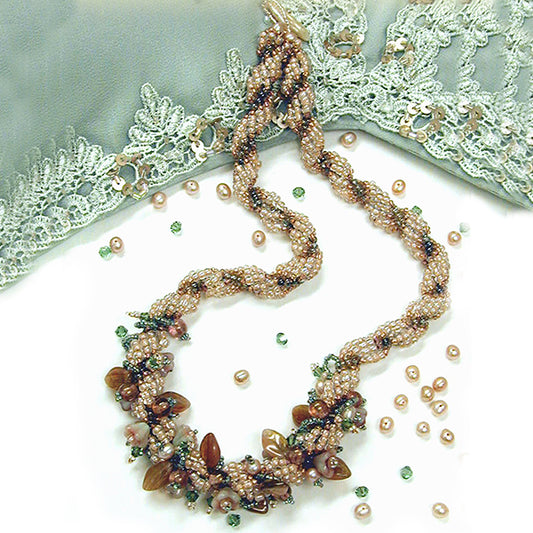 Tearose Spiral Necklace PDF Download Pattern