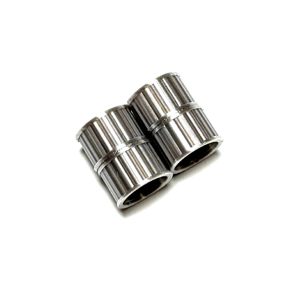 Magnetic clasp textured metallic, 8mm inside diameter, two sets